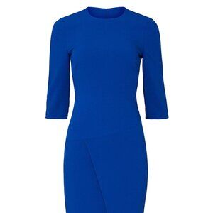 Black Halo Royal Blue Sheath Dress with Three-Quarter Sleeves